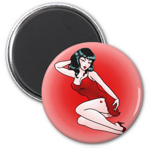 Pin Up Girl Fridge Magnet Valentines Pin_up