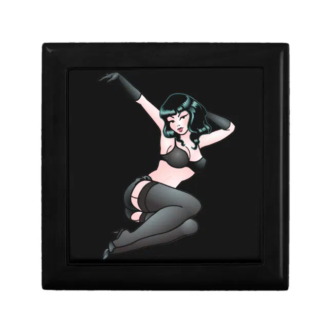 Pin Up Girl Gift Box 50s Retro Pinup Jewelry Box Zazzle