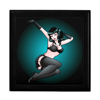 Pin Up Girl Gift Box 50s Retro Pinup Jewelry Box