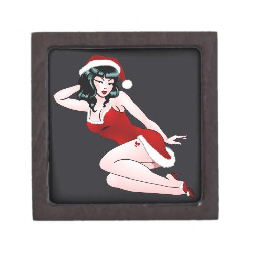 Pin Up Girl Gift Box Christmas Pinup Jewelry Box