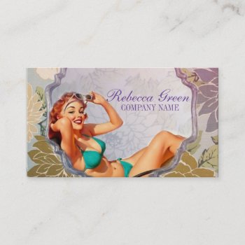 Pin Up Girl Hair Makeup Stylist Tanning Salon Business Card by businesscardsdepot at Zazzle