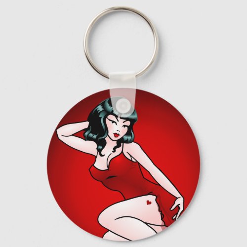 Pin Up Girl Keychain Retro 50s Pin_up Gifts