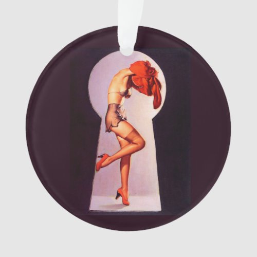 Pin Up Girl Keyhole Ornament