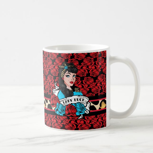 Pin-up Girl, Lady Luck Coffee Mug (Right)