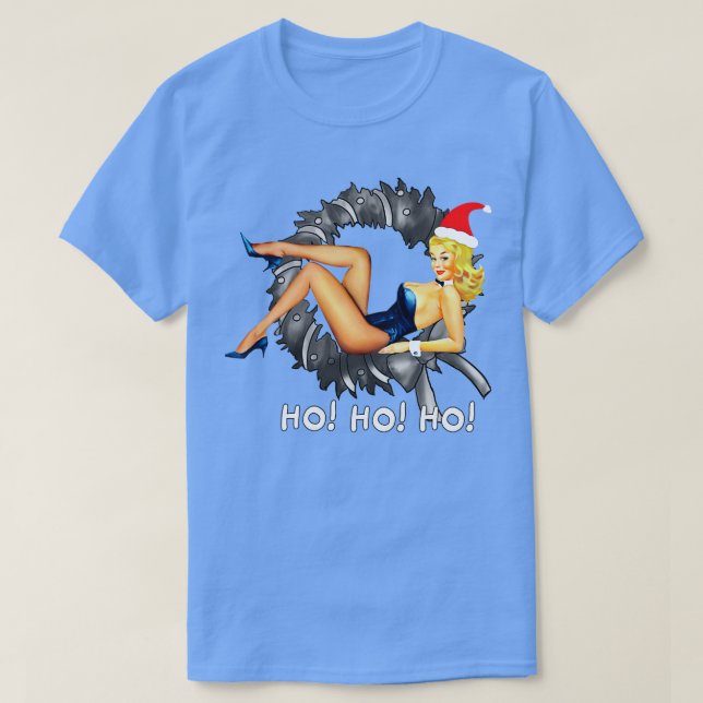 Pin up Girl mother claus Merry Christmas T-Shirt (Design Front)