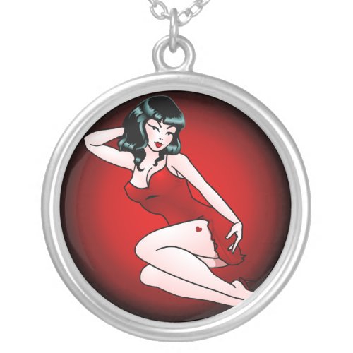 Pin Up Girl Necklace Retro Betty Art Jewelry Gifts