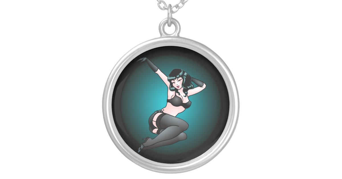 Pin Up Girl Necklace Retro Jazzy Art Jewelry Gifts Zazzle