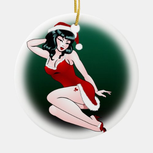 Pin Up Girl Ornament Personalized Christmas Pinup