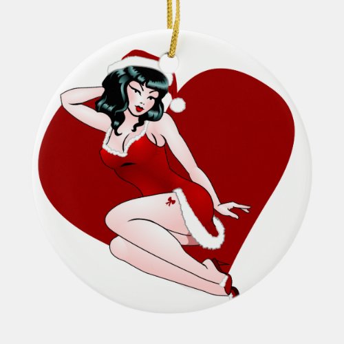 Pin Up Girl Ornament Personalized Christmas Pinup