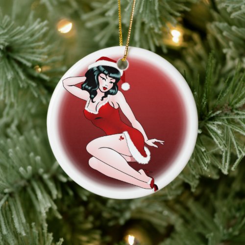 Pin Up Girl Ornament Personalized Christmas Pinup