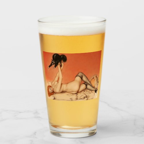 Pin Up Girl  Pint Drinking Glass