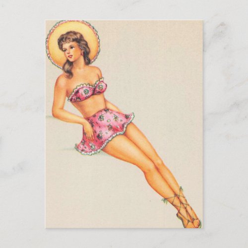  Pin Up Girl postcard