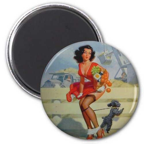 Pin Up Girl Refrigerator Magnet