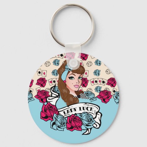 Pin_up Girl Rock_A_Billy Keychain