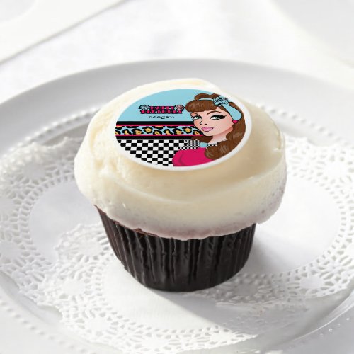 Pin_up Girl Rock_A_Billy Party Edible Frosting Rounds