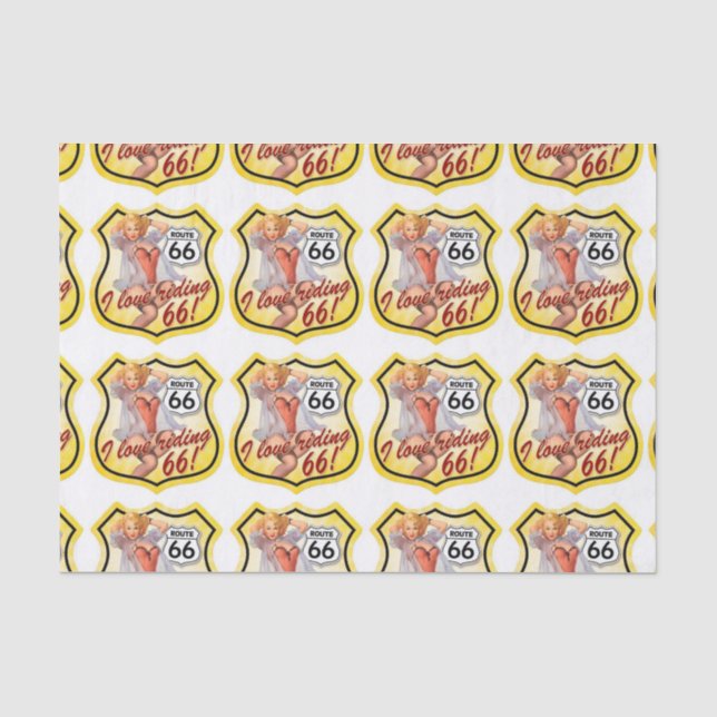 Pin Up Girl Route 66 Tissue Paper (Front)