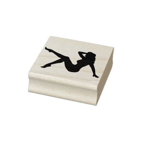 Pin up girl silhouette rubber stamp