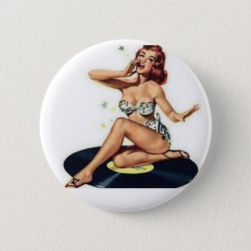 Pin Up Girl sitting on Record