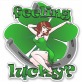 St. Patrick's Day: Lady Leprechaun - Removable Adhesive Decal