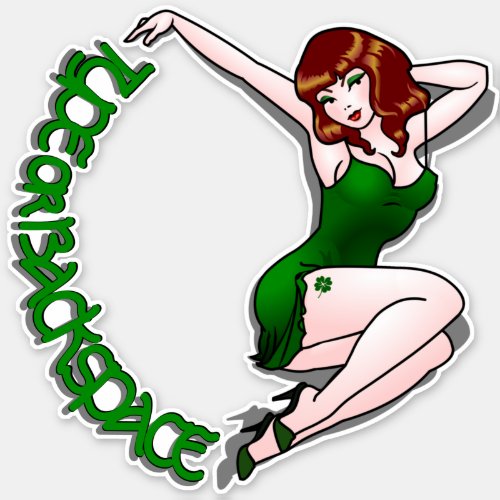 Pin Up Girl Sticker Lucky St Patrick Pin_up Decals