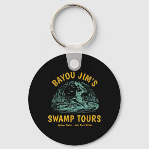 Pin-Up Girl Swamp Tours Alligator Bayou Marsh Keychain