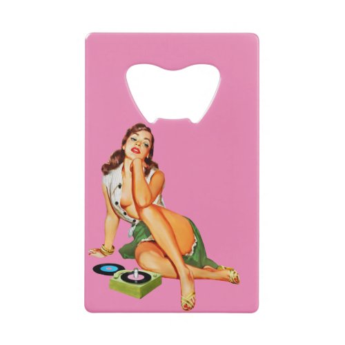  Pin Up Girl Vintage Art _  Credit Card Bottle Opener