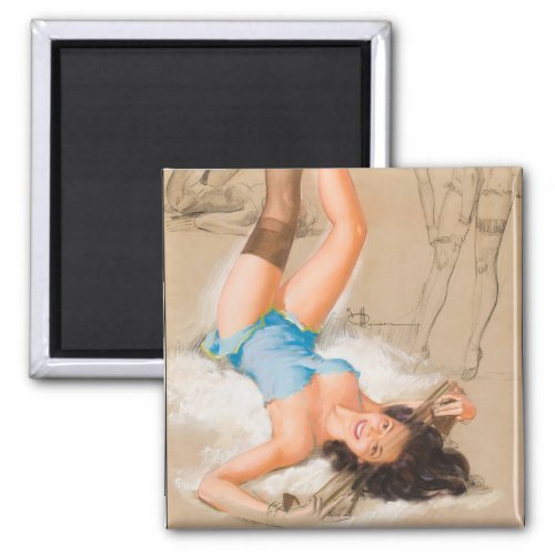 Pin up girl vintage art magnet