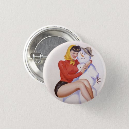  Pin Up Girl Vintage Art _ Pinback Button