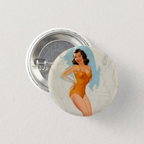  Pin Up Girl Vintage Art _ Pinback Button