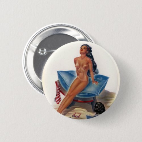  Pin Up Girl Vintage Art _ Pinback Button