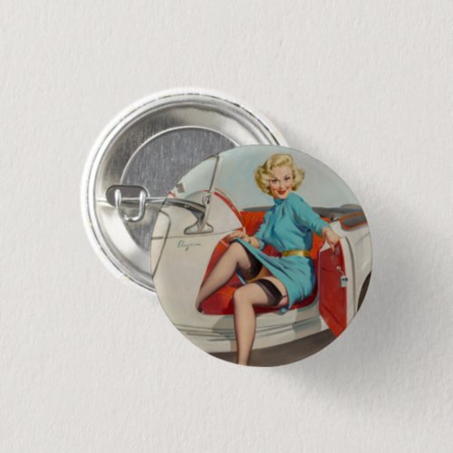  Pin Up Girl Vintage Art _ Pinback Button