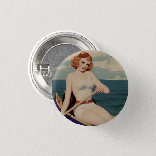  Pin Up Girl Vintage Art _ Pinback Button