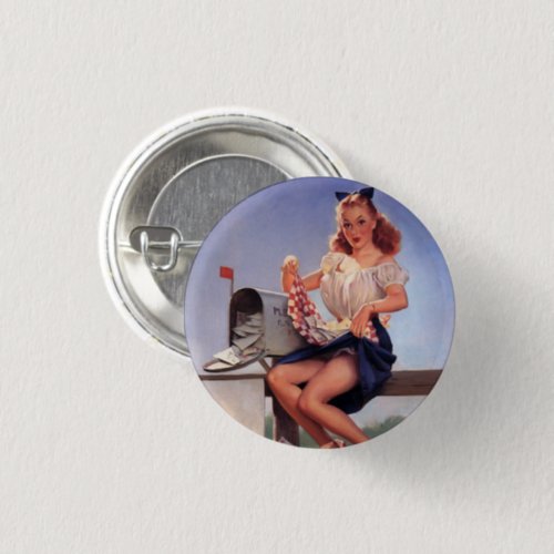  Pin Up Girl Vintage Art _ Pinback Button