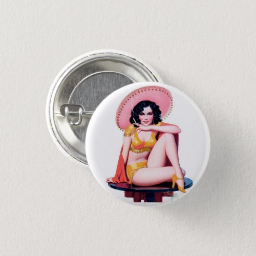  Pin Up Girl Vintage Art _ Pinback Button