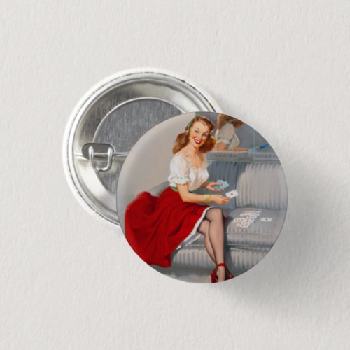  Pin Up Girl Vintage Art _ Pinback Button