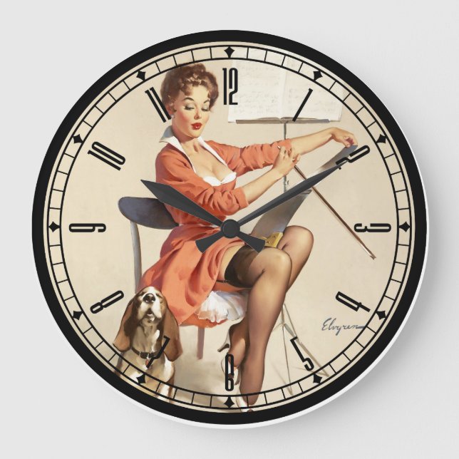 Pin-Up Girl Wall Clock (Front)