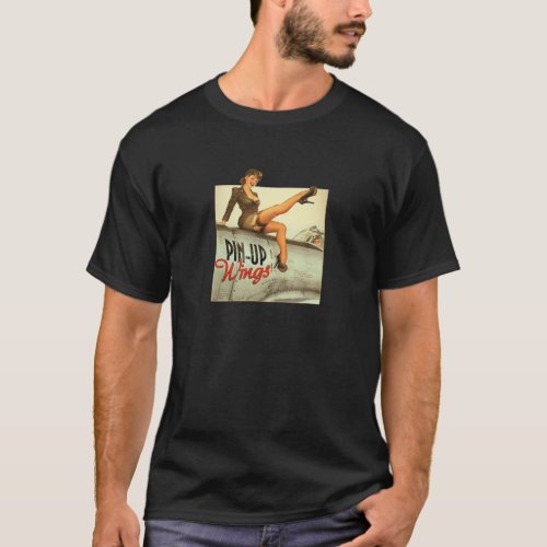Pin Up Girl Wings Vintage Poster WW2 T_Shirt