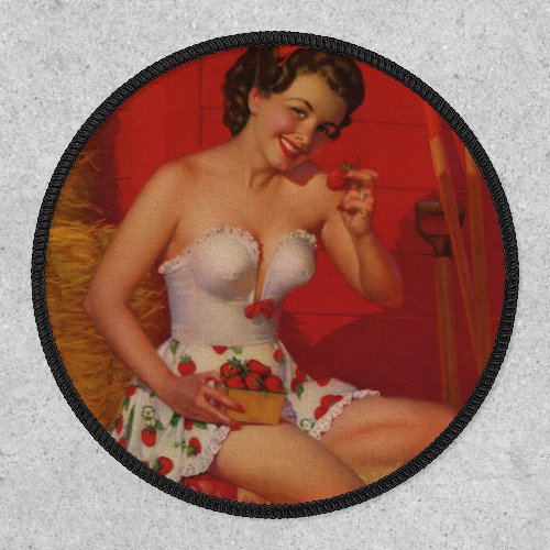 Pin up girl with Yummy Strawberries  Patch