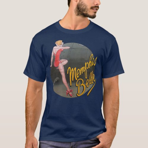 Pin up Girl WWII B17 Flying Fortress Memphis T_Shirt