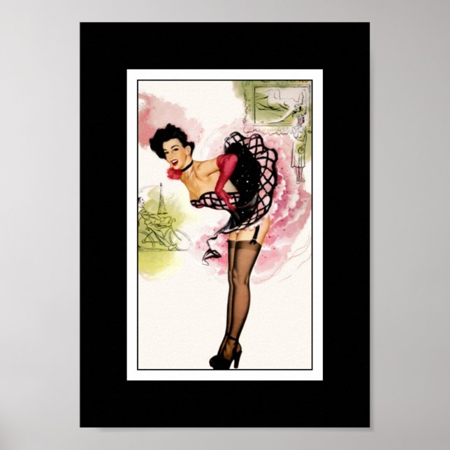 Pin up Girls Art Vintage Retro Print (Front)