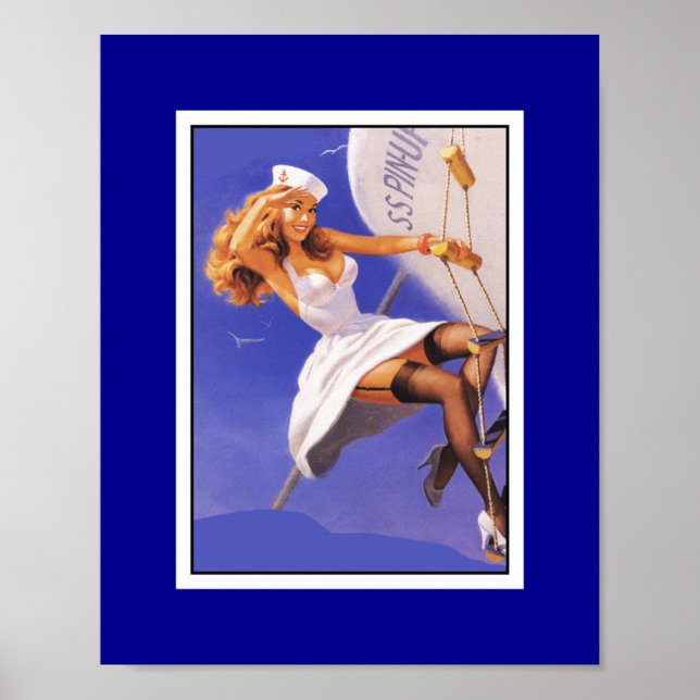 Pin up Girls Art Vintage Retro Print (Front)