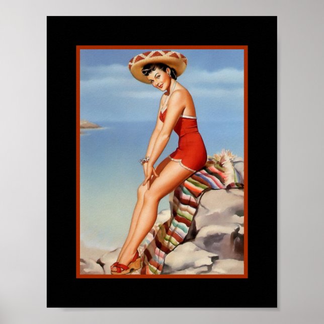 Pin up Girls Art Vintage Retro Print (Front)