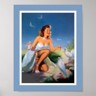 Pin up Girls Art Vintage Retro Print