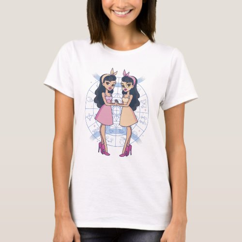 PIN UP GIRLS GEMINI ZODIAC SIGN  T_Shirt