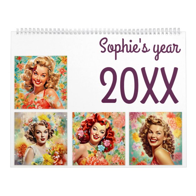 Pin up girls retro 2026 calendar (Cover)