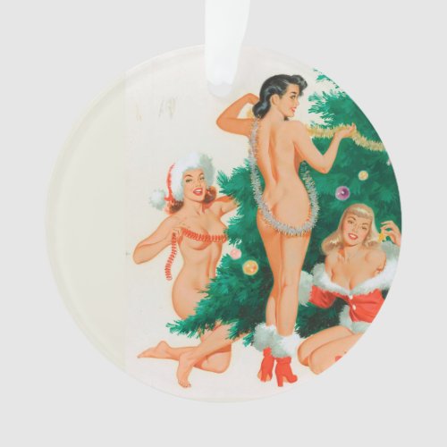 Pin Up Girls Trimming Christmas Tree Ornament