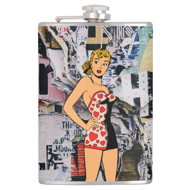 Pin-Up Heart Riot Flask (Front)