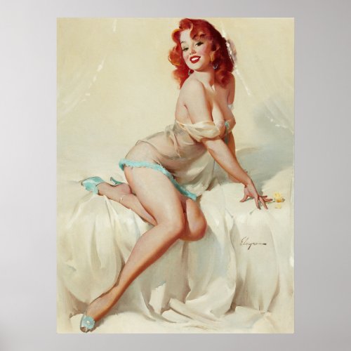 Pin Up in bed Poster