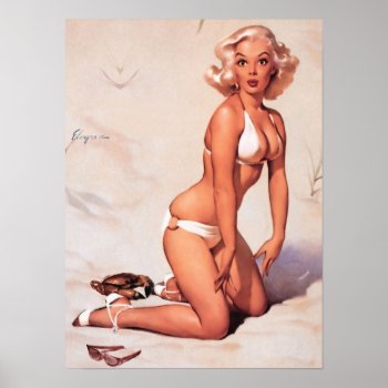 Pin Up In Bikini Poster by RetroAndVintage at Zazzle