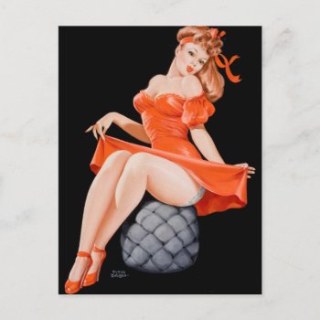 Pin-up In Red Pin Up Art Postcard by Pin_Up_Art at Zazzle